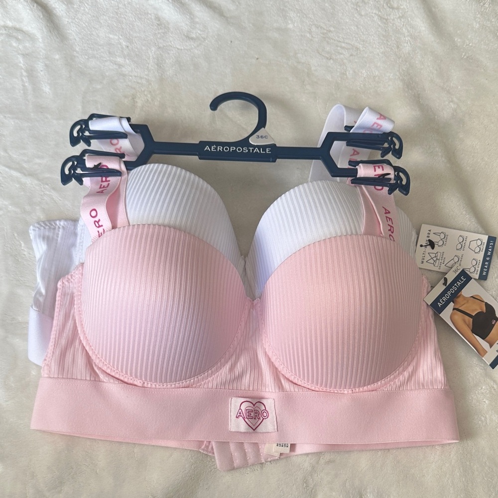 Aeropostale Push-Up Bra Pink and White Duo